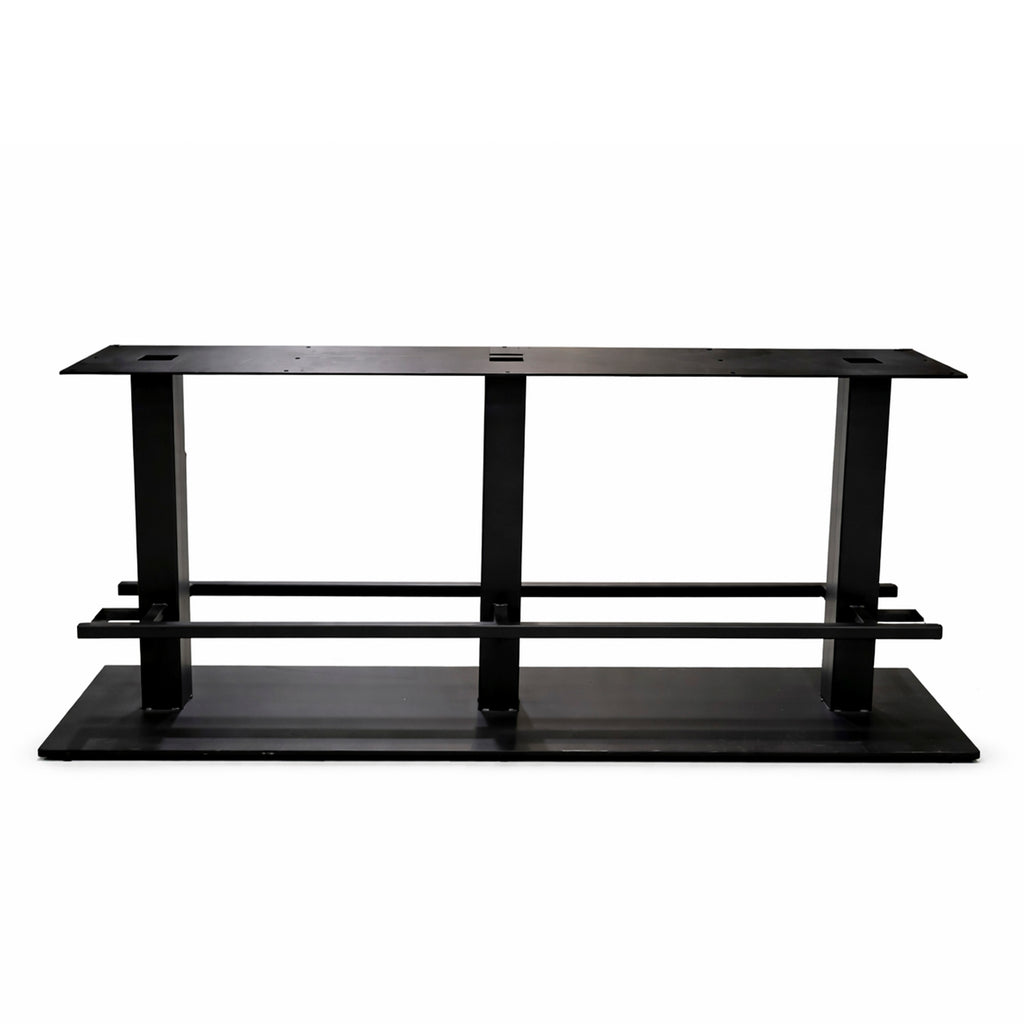 Table triple leg black with footrest 200x55x97