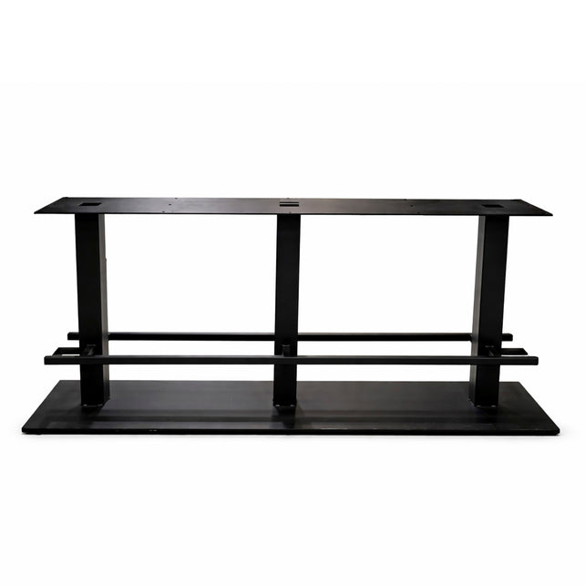 Table triple leg black with footrest 200x55x97
