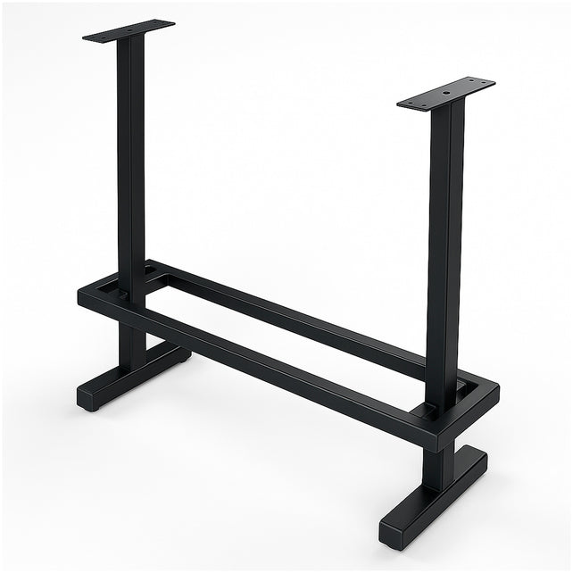 Bartischuntergestell BROCK doppelt mit Fußstütze 120x60x105cm schwarz