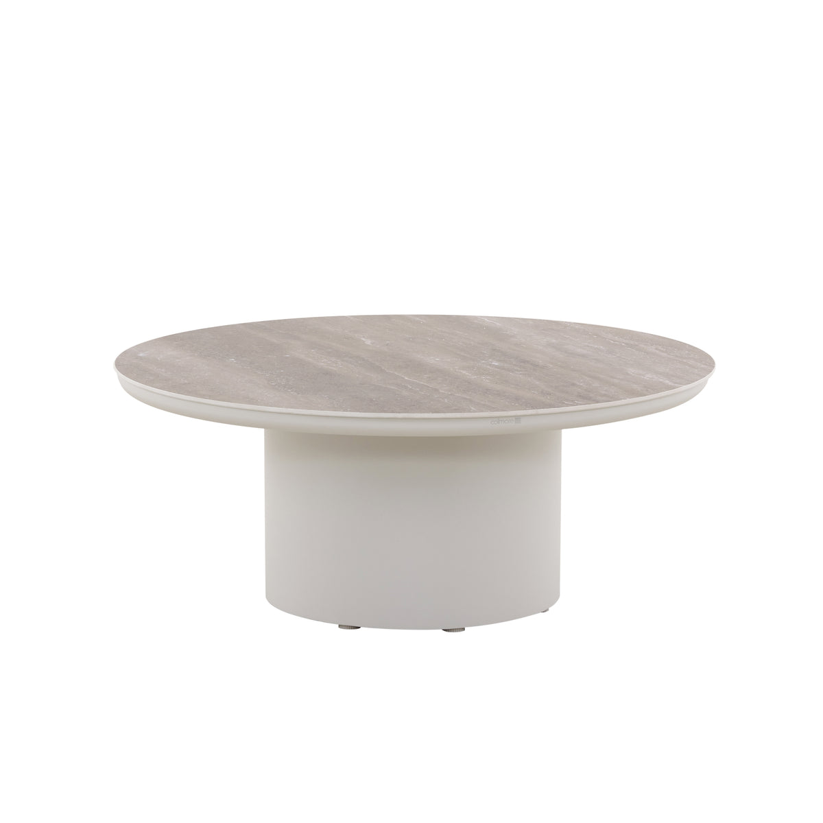 Buiten salontafel BALI met travertin blad Ø90x37cm beige