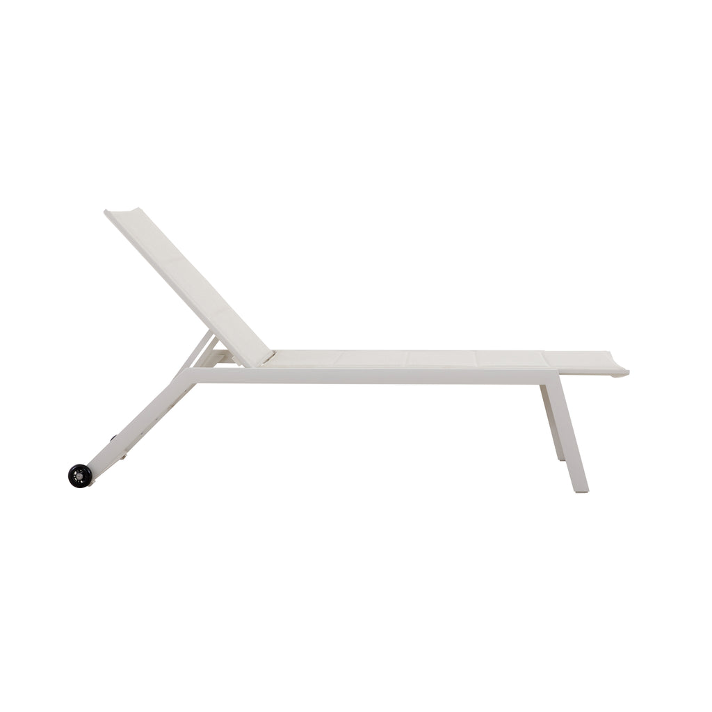 Outdoor sun lounger BOHOL w/wheels 194x70x40cm beige