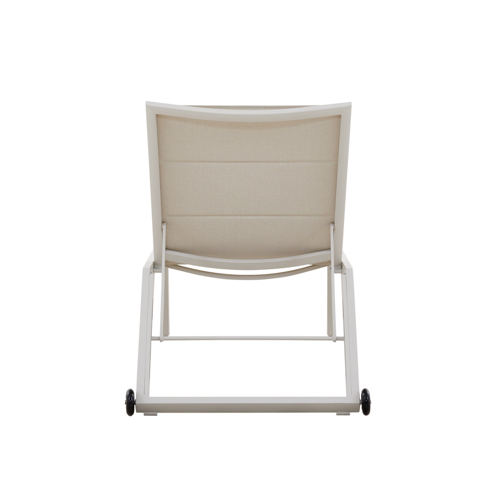 Outdoor sun lounger BOHOL w/wheels 194x70x40cm beige