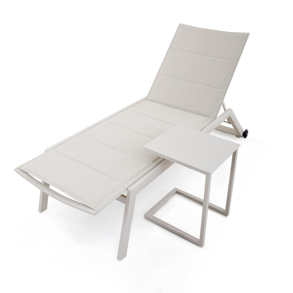 Outdoor sun lounger BOHOL w/wheels 194x70x40cm beige