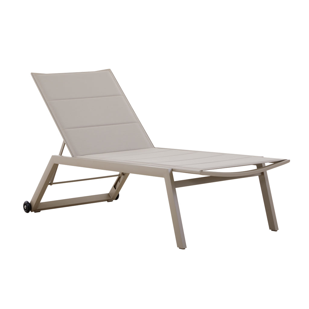 Ligbed buiten BOHOL met wielen 194x70x40cm champagne