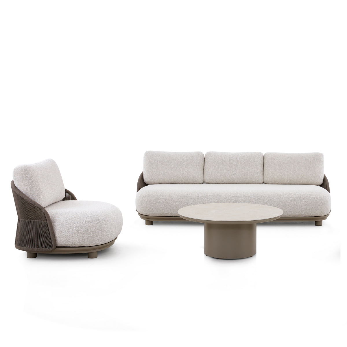 Buitenbank ARUBA 3-zits 222x84x65cm champagne