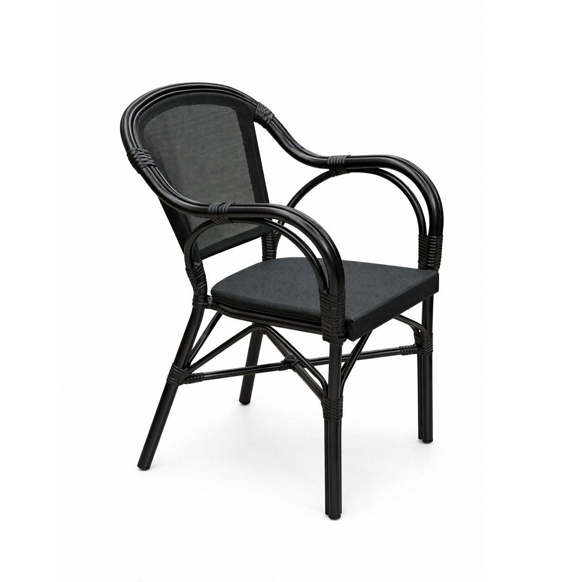 Outdoor dining chair black ALU/TEXTILENE 56x58x83