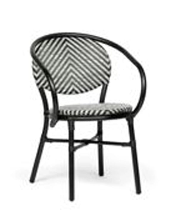 Outdoor dining chair black ALU/TEXTILENE  57x58x80