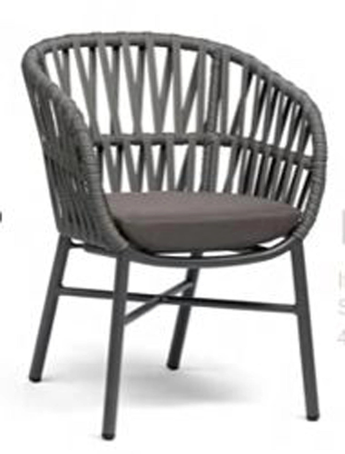 Outdoor dining chair grey woven ALU/ROPE 58x60x78