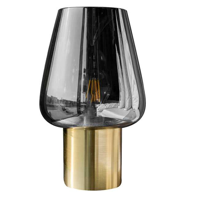 Table lamp spray grey METAL/glass 17x17x32