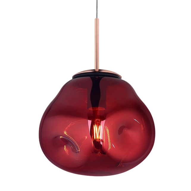 Ceilling lamp red METAL/glass 25x25x160
