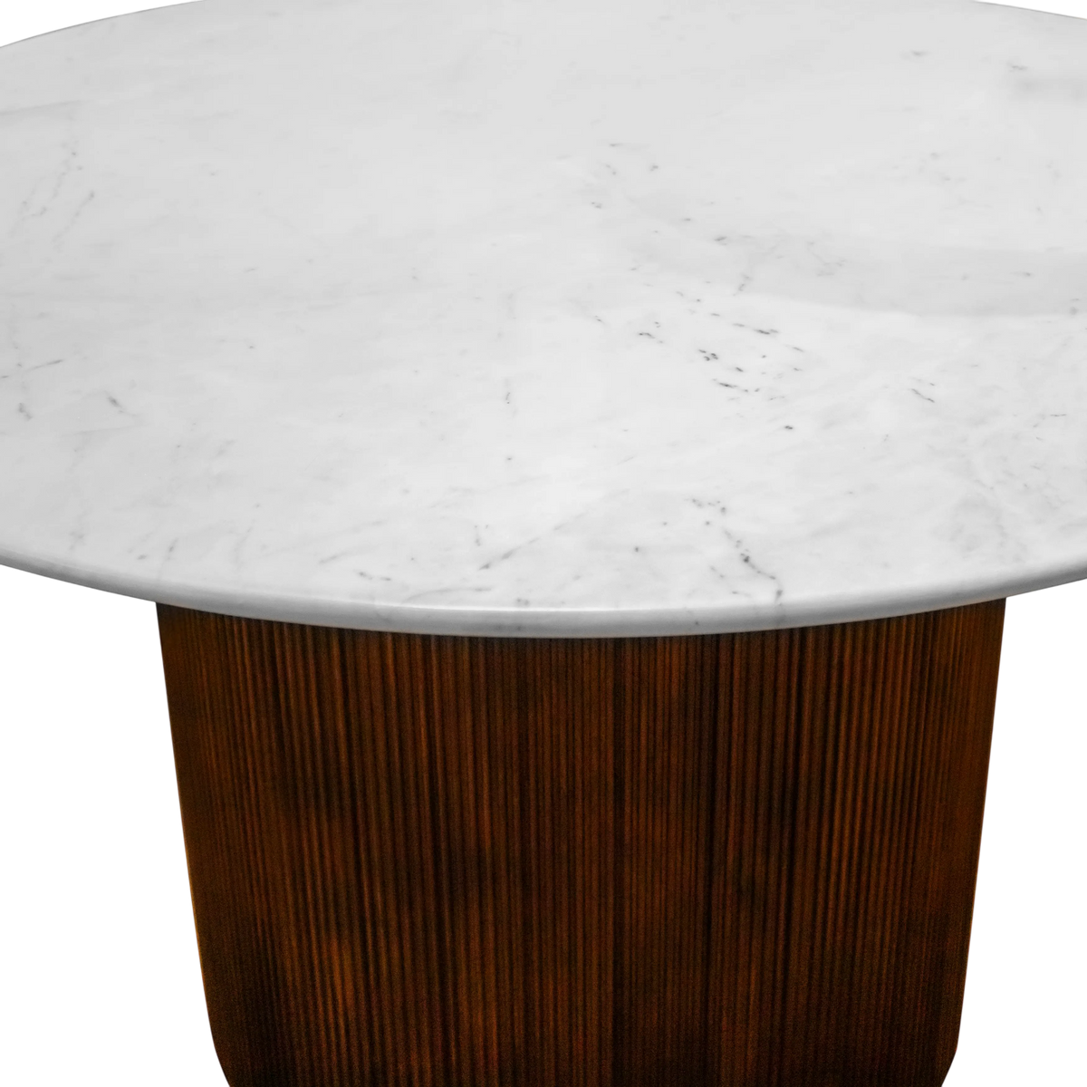 Dining table MONACO w/marble top Ø130x77cm brown