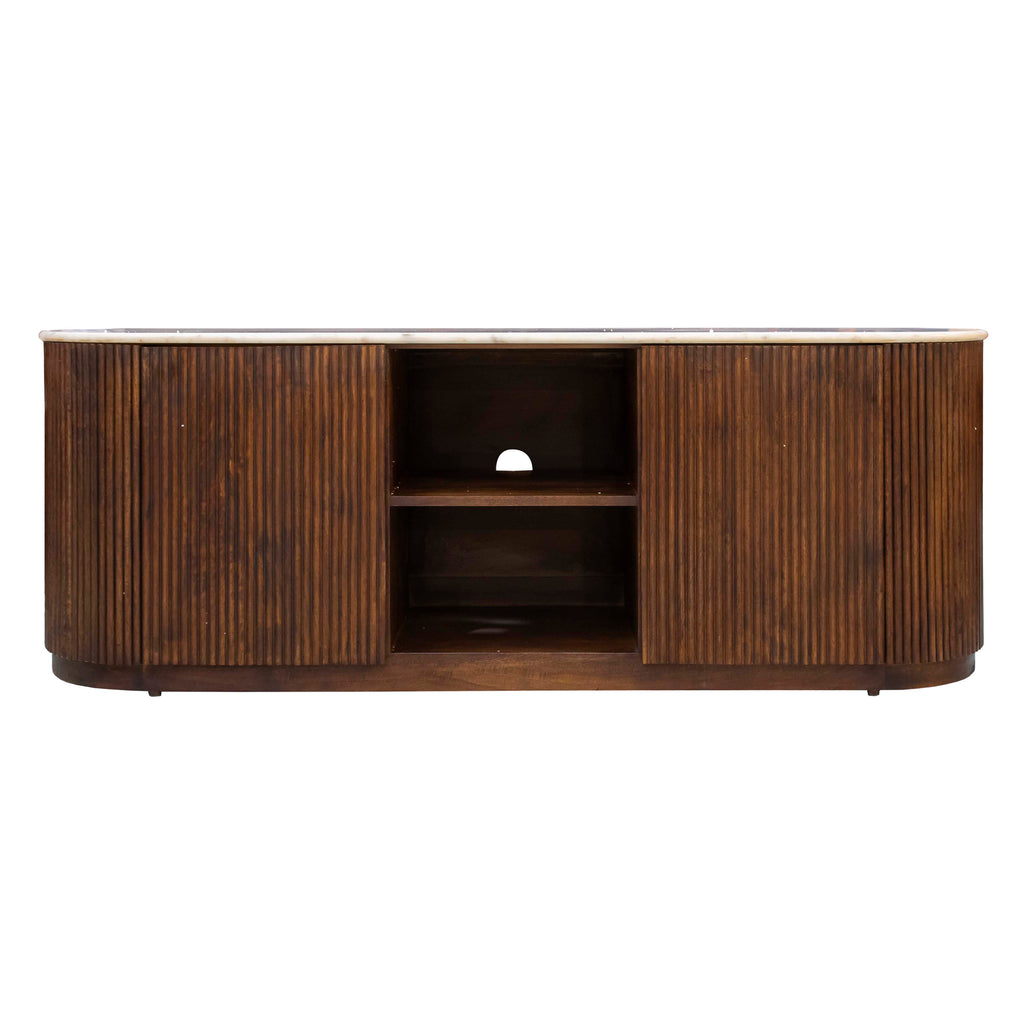 TV cabinet MONACO w/marble top 150x40x51cm brown