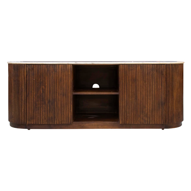 TV cabinet MONACO w/marble top 150x40x51cm brown