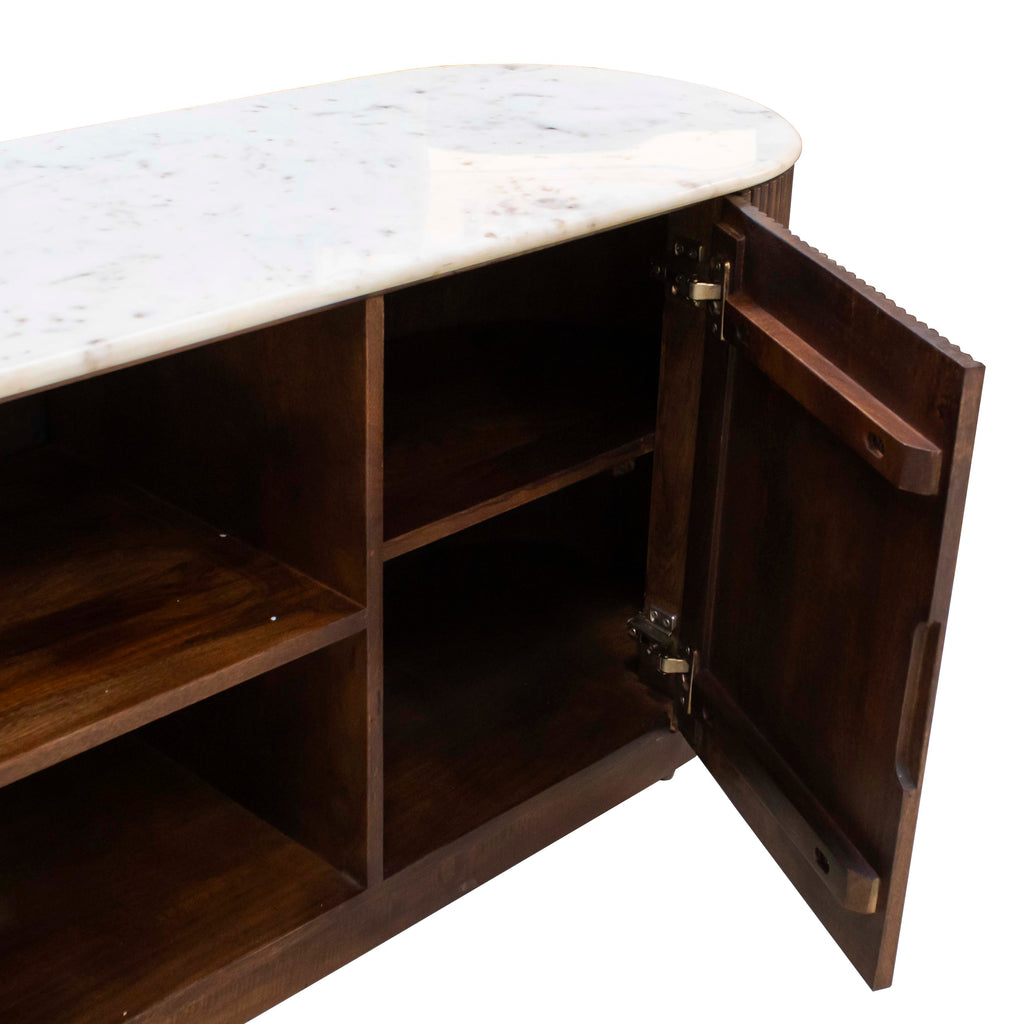 TV cabinet MONACO w/marble top 150x40x51cm brown