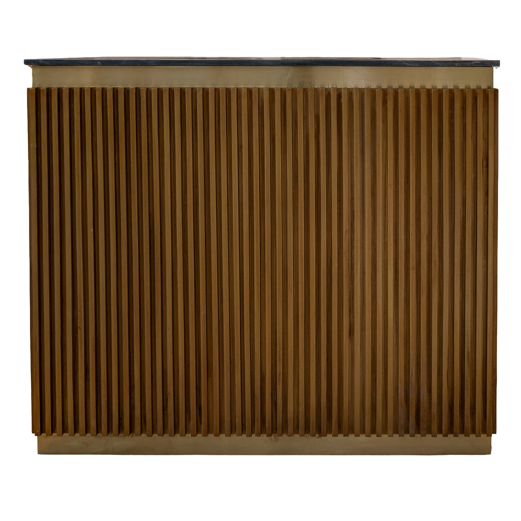 Bar counter VENICE w/stone top 130x60x109cm brown/black