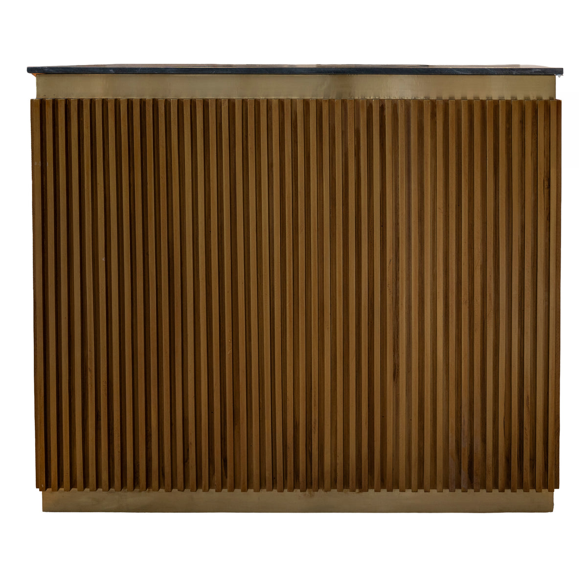 Bartafel VENICE m/stenen blad 130x60x109cm bruin/zwart