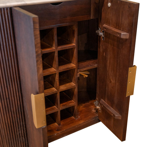 Barschrank MONACO m/Marmorplatte 100x44x90cm braun