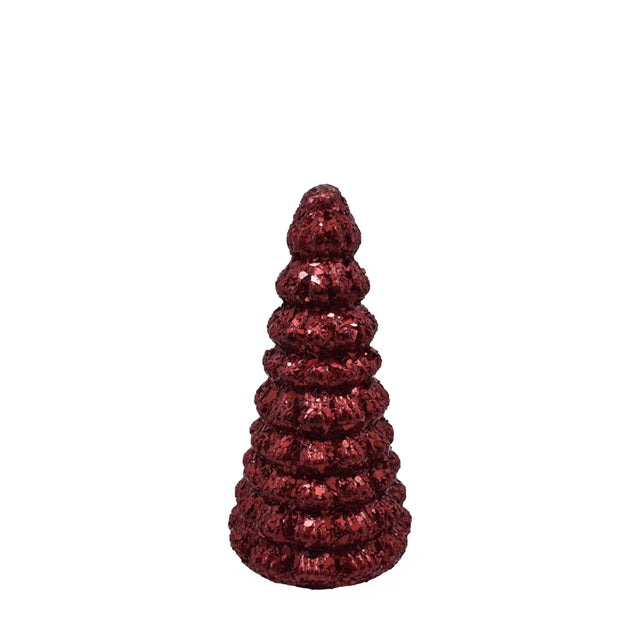 Decoratieve kerstboom SAPIN Ø14x28 cm rood