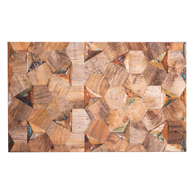 Table top traio mix brown recl. mango wood 140x80x4
