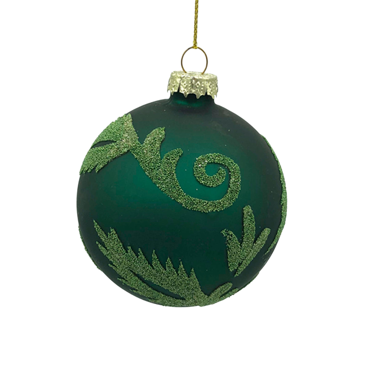 X-mass hanger SET/6 leaves green glass 8x8x8