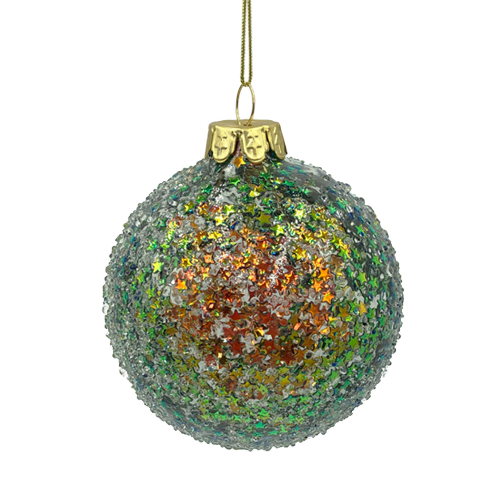 X-mass hanger SET/6 multi/green glass 8x8x8