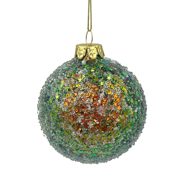 X-mass hanger SET/6 multi/green glass 8x8x8