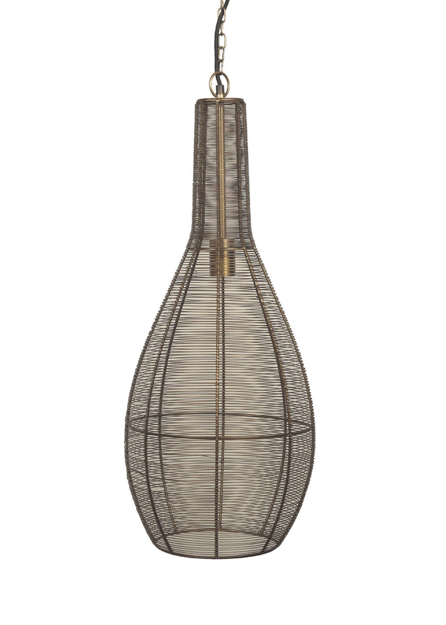 OUTLET Ceiling lamp cone antique/brass iron 26x26x61