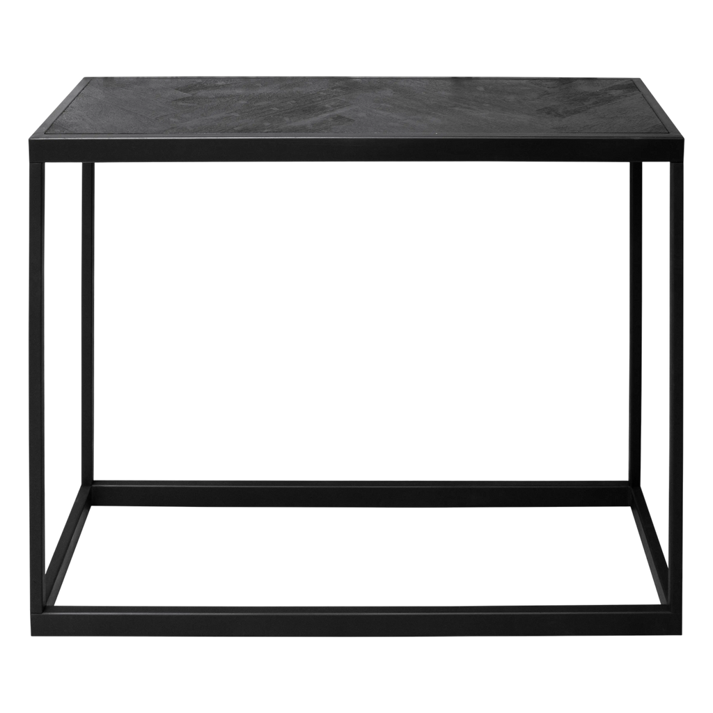 Console table ONYX herringbone mangowood 100x35x80cm black