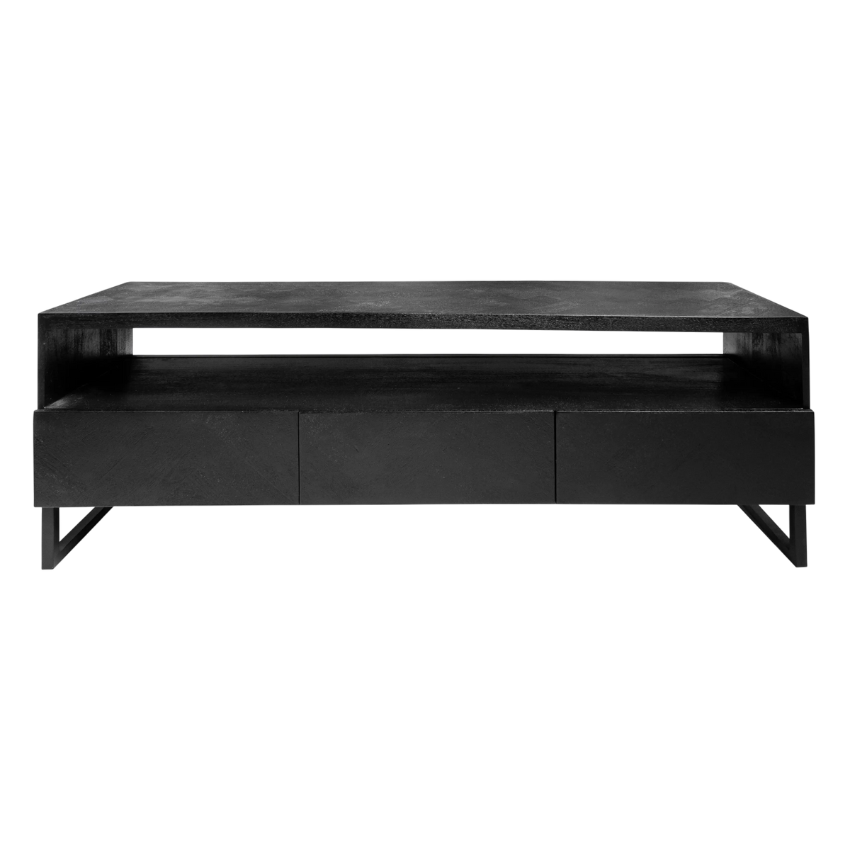 TV cabinet ONYX herringbone mangowood 160x40x60cm black