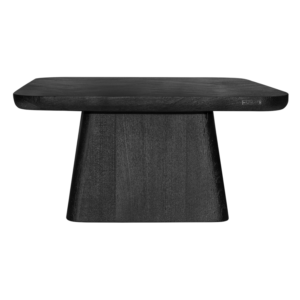 Coffee table ONYX herringbone mangowood 80x80x40cm black