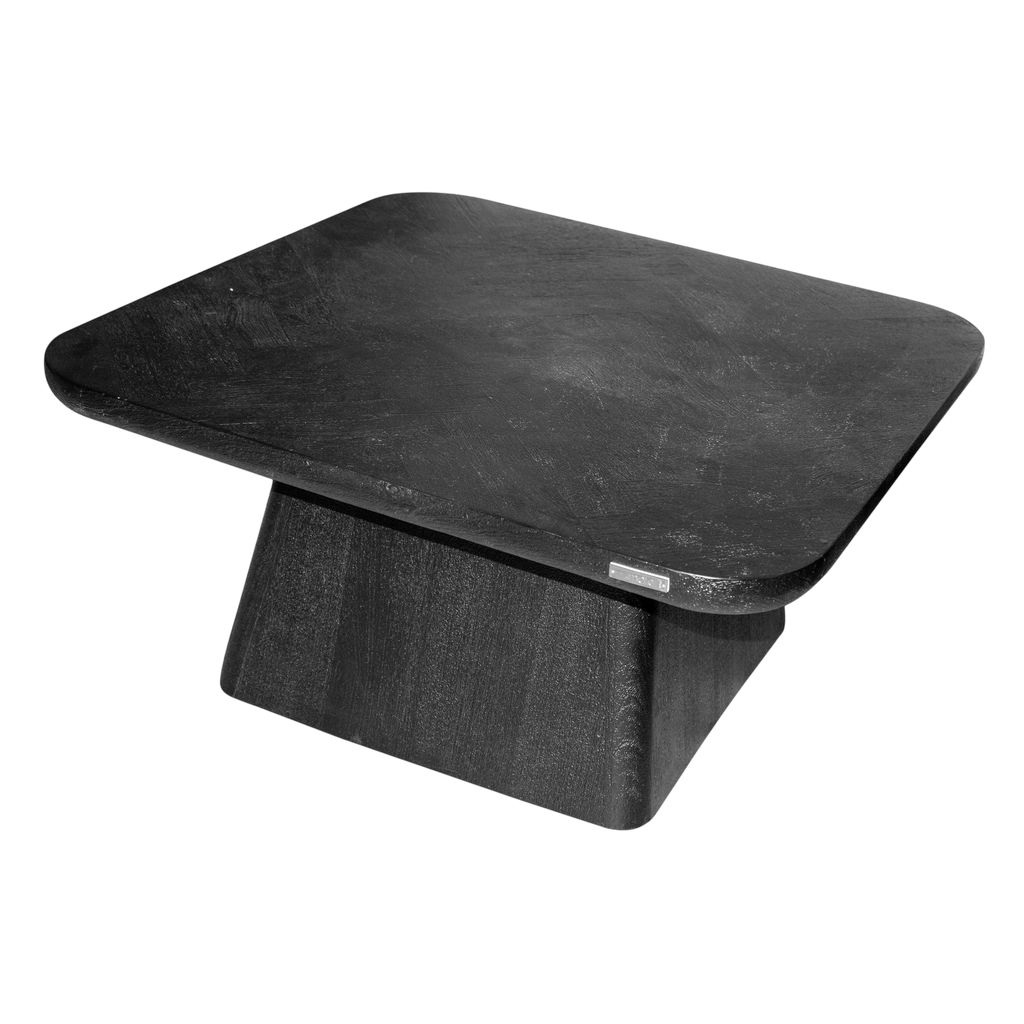 Coffee table ONYX herringbone mangowood 80x80x40cm black