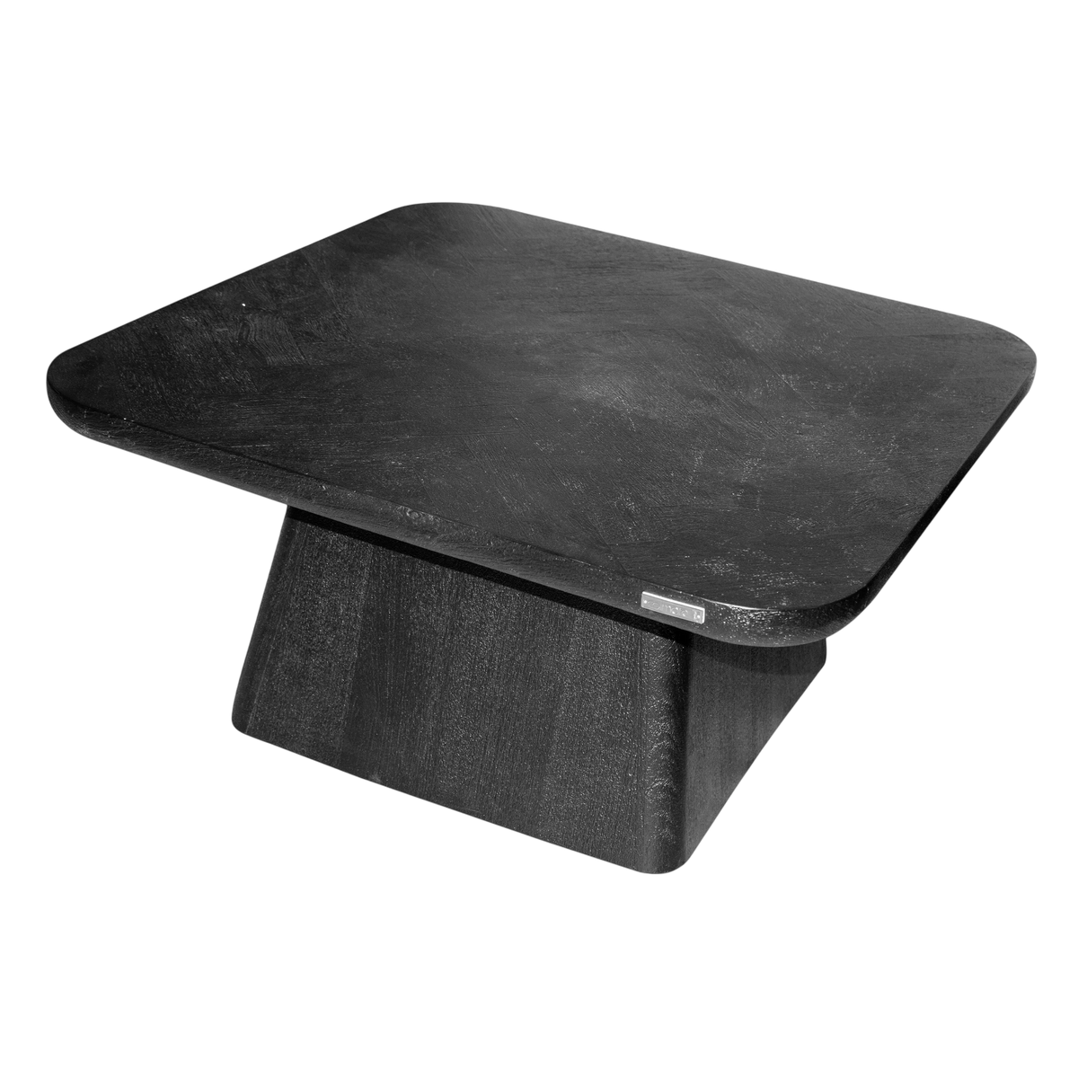 Coffee table ONYX herringbone mangowood 80x80x40cm black