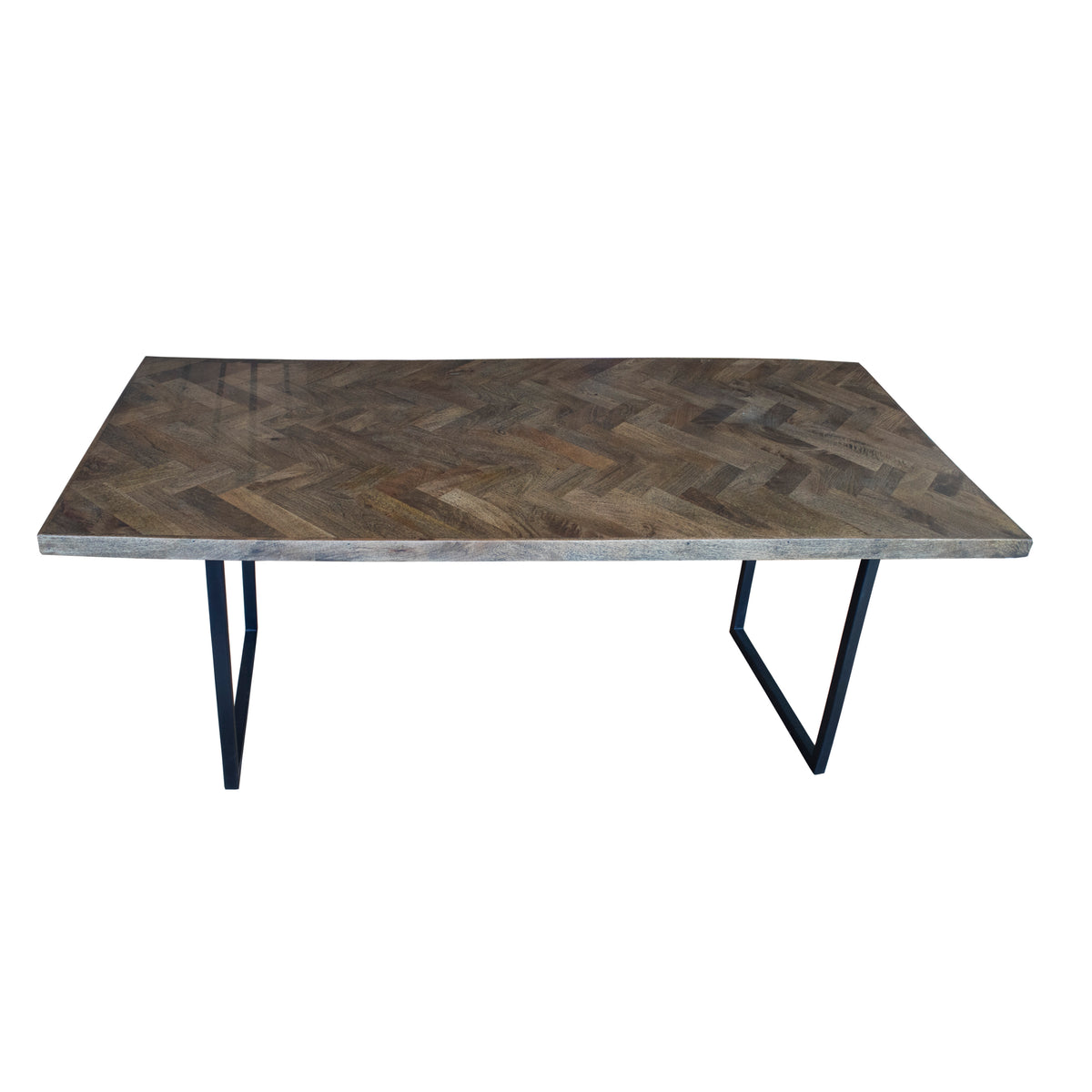 Dining table herringbone natural mango wood 200x90x76