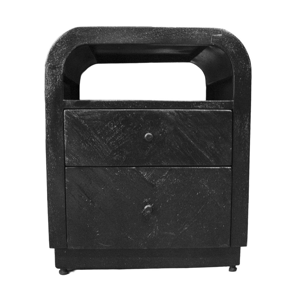 OUTLET Bedside herringbone recycled wood 45x40x55