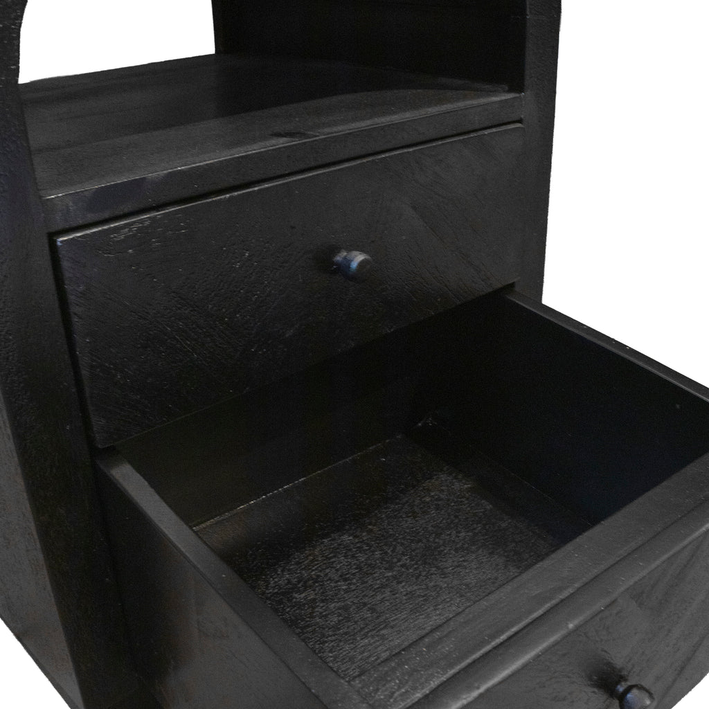 OUTLET Bedside herringbone recycled wood 45x40x55