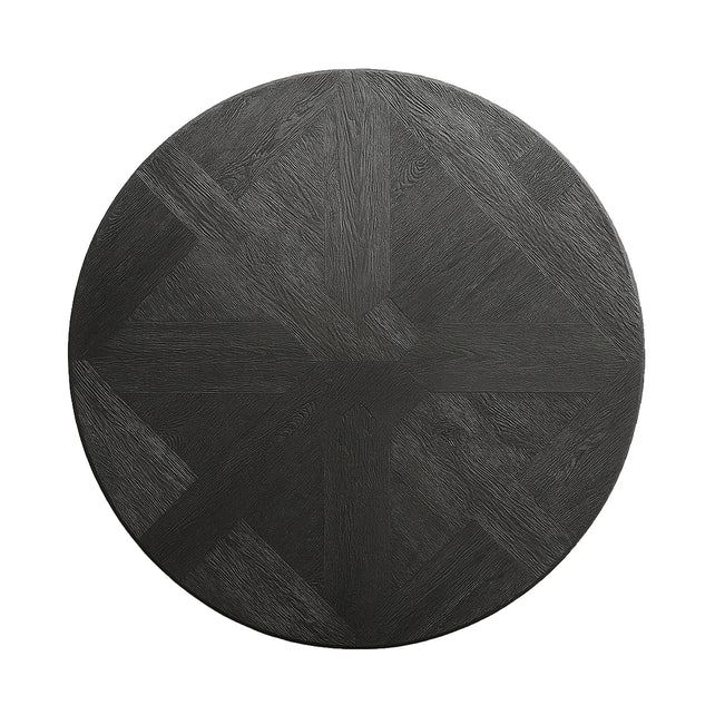 Table top round eucalyptus mattblack 100x100