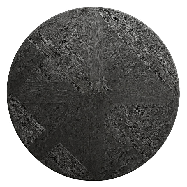 Table top round eucalyptus mattblack 120x120