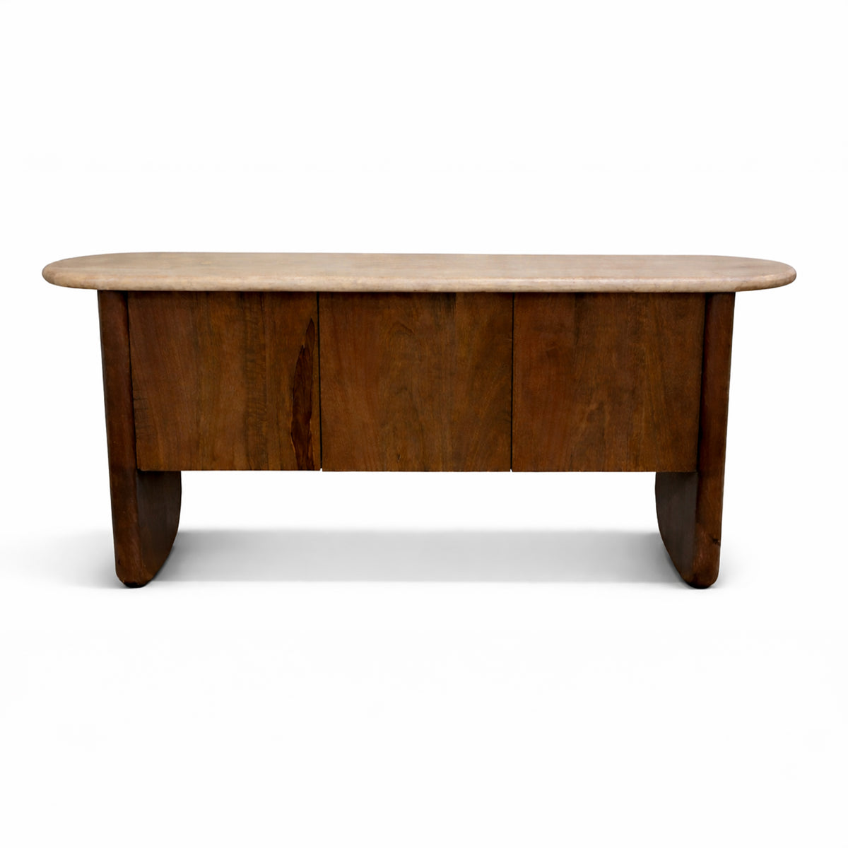 Dressoir TAVORA mangohout met travertin 170x40x75cm bruin