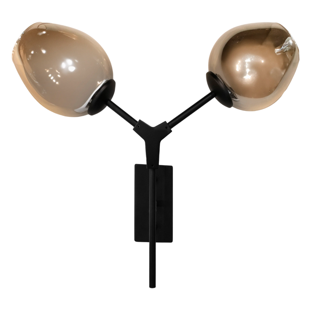 SALE Wall lamp black IR/smokey glass 51x20x42