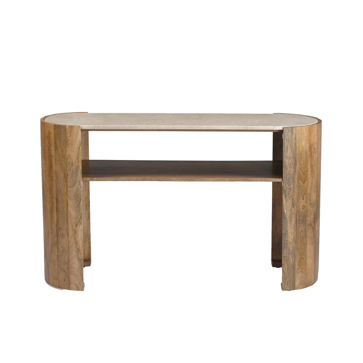 Console table IMANE mango wood w/marble 130x40x76cm natural