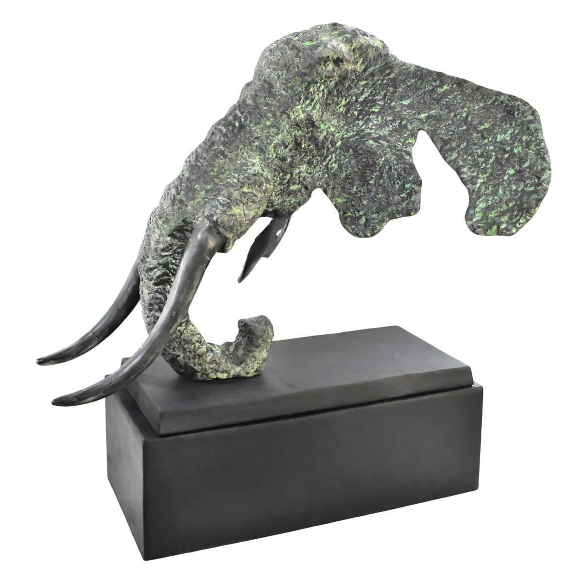 Sculpture elephant ALU/PATINA black base 114x77x97
