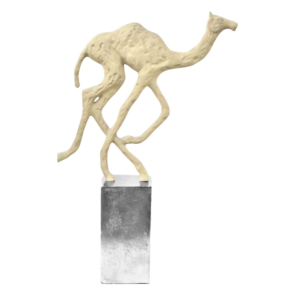 Sculpture dromedary taupe ALU/NI base  46x12x69