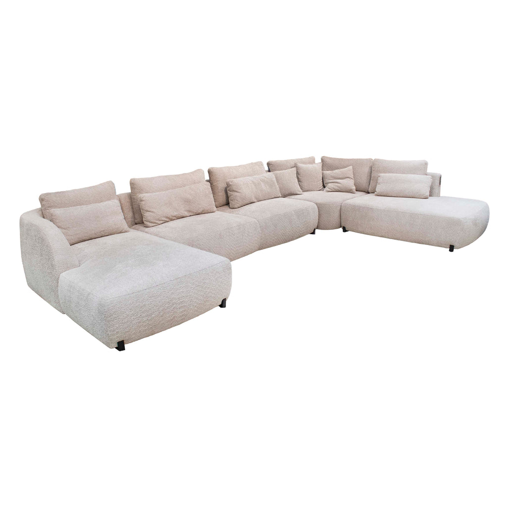 Sofa SEVILLA U-shape lounge left 425x262x80cm beige
