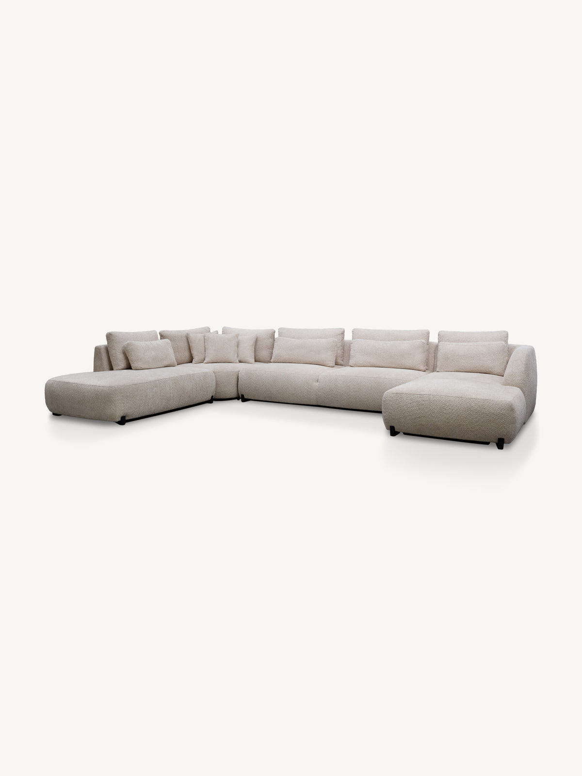 Sofa SEVILLA U-shape lounge right 425x262x80cm beige