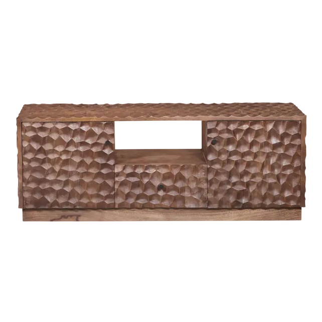 TV cabinet Hoxton dark brown mango wood 145x40x55