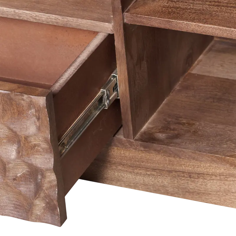 TV cabinet Hoxton dark brown mango wood 145x40x55