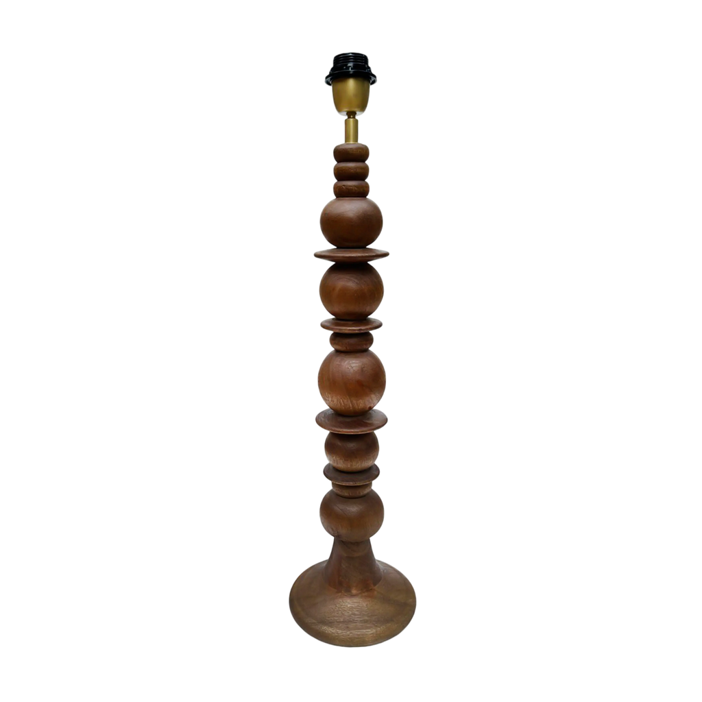 Table lamp dark brown mango wood 18x18x68