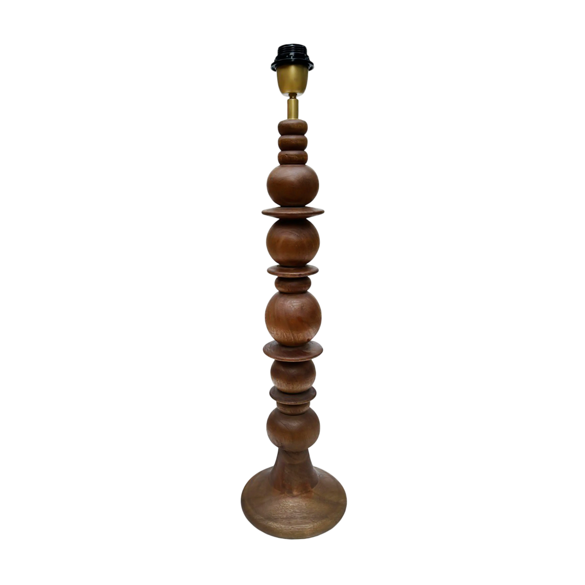 Table lamp dark brown mango wood 18x18x68