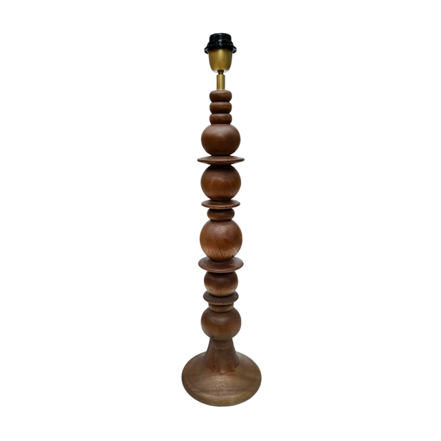Table lamp dark brown mango wood 18x18x68