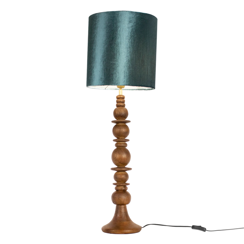 Table lamp dark brown mango wood 18x18x68